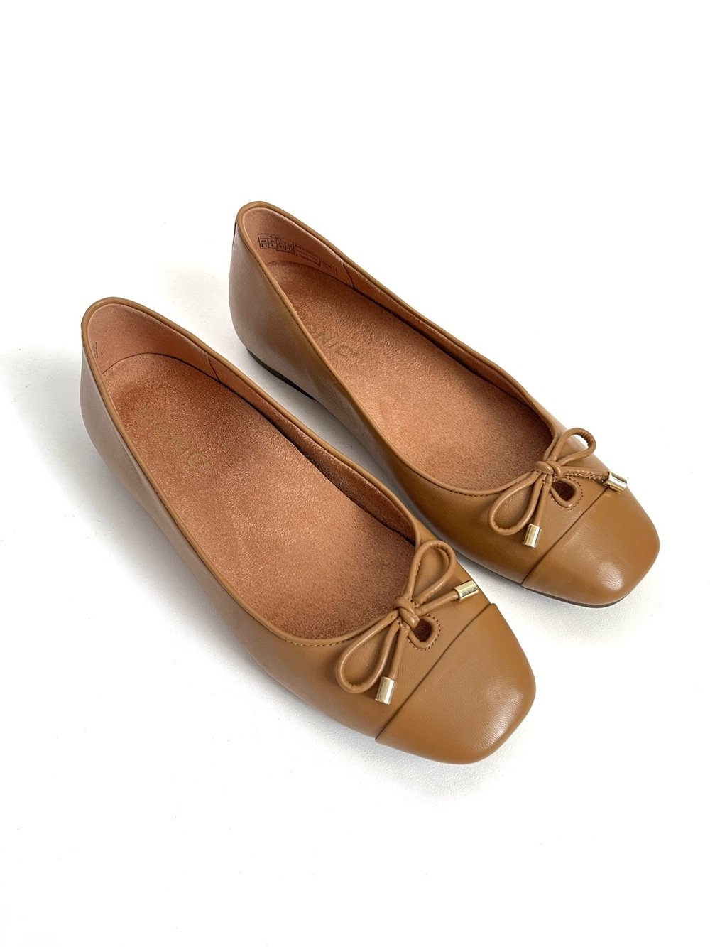 Vionic Klara Tan Leather Ballet Flats Size 6.5
